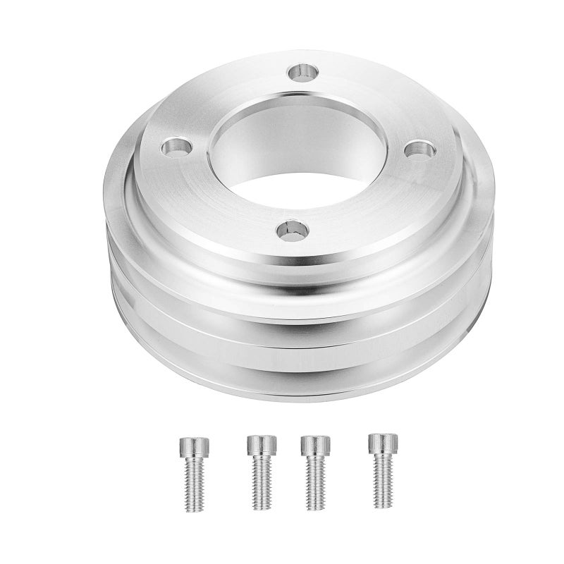 WeiSen 2 Groove 2V Crankshaft Pulley V-Belt Compatible with Ford 1969-UP Small Block 302 351w 351C 351W 351M 400 V8 5.0L - Image 1